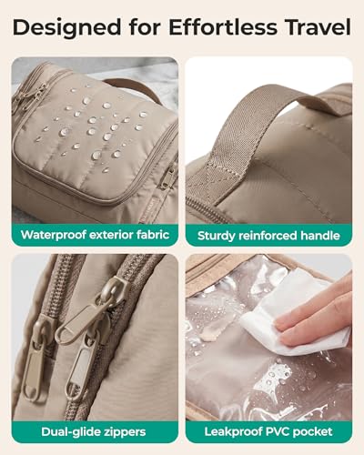 BAGSMART Puffy Hanging Toiletry Bag