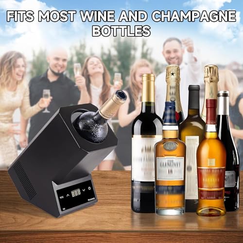 Enfriador de vino eléctrico, portátil, de acero inoxidable, recargable, mantiene el vino frío durante 24 horas, perfecto para fiestas y regalos