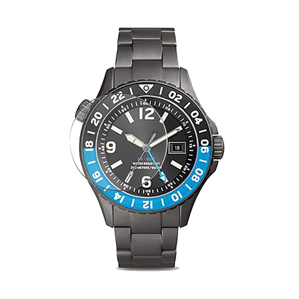 Puccy 3 Pack Tempered Glass Screen Protector Film, compatible with Fossil Limited Edition FB-GMT LE1107 LE1100 WATCH CASE SIZE 45mm Protectors Guard