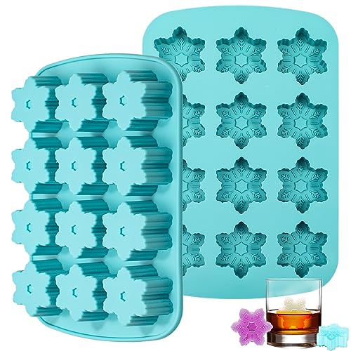 Kamehame Snowflake Ice Cube Mold, 2 Pcs Christmas...