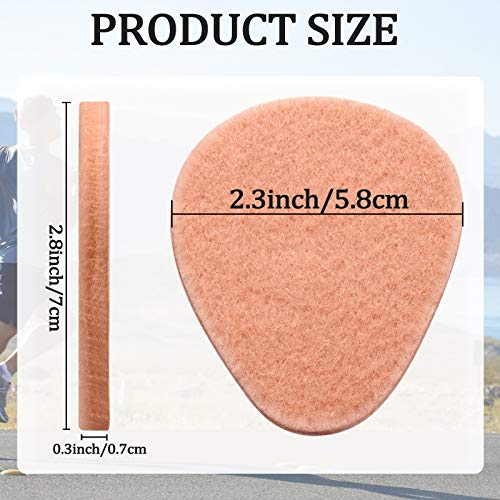 Image of Syhood 20 Pieces Metatarsal Felt Pads Foot Insert Pads Ball of Cushion for Pain Relief Forefoot and Sole Adhesive Accessories for Men and Women 1 /4 Inch Thick(Oval,Nude Color,Wool Felt)