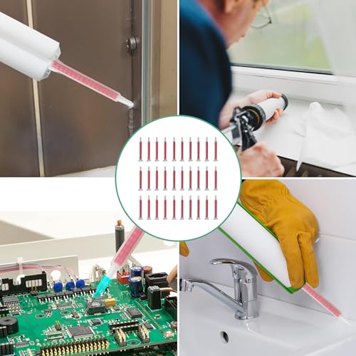 XCSJ 30Pcs Mischerdüsen 1:1 Mischdüse Mischerspitzen Kunststoffkleber Mischrohr Mischerdüse Mixtüllen Mischdüsen Statikmischer Mischertülle FMA06-16 für 2K AB-Klebestiftpistole