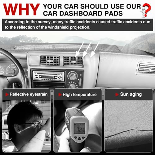 Image of Autorder Dashboard Cover Mat for 1989-1994 Ford Ranger / 1991-1994 Mazda Navajo & Ford Explorer / 1989 1990 Ford Bronco II Accessories Dash Cover Upgrade Velvet Dash Mat Sunshade Glare UV Rays Protector