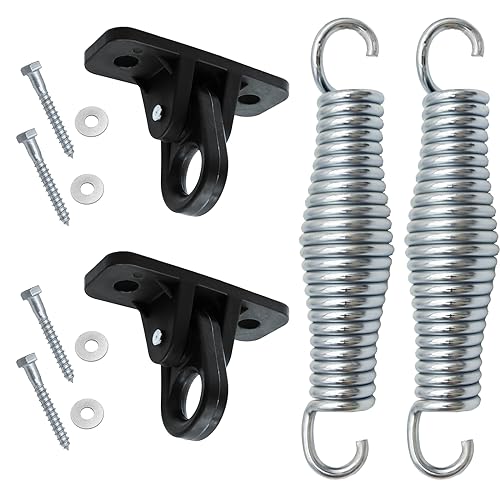 Hoypeyfiy Porch Swing Hanging Kit Porch Hammock Spring Kit Ceiling Mount Swing Chair Hanging Set 750lb Weight Capacity Suspension Swing Hangers Springs