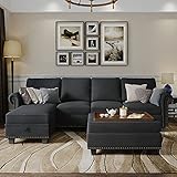Nolany Convertible Sectional Sofa Couch with Reversible Chaise, L Shaped Sofa Set with Storage...