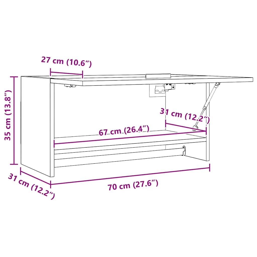 vidaXL Garde-Robe, Armoire à Vêtements, Porte-vêtements, Organisateure de Salle de Bain Buanderie Intérieur, Chêne Sonoma Bois d'Ingénierie