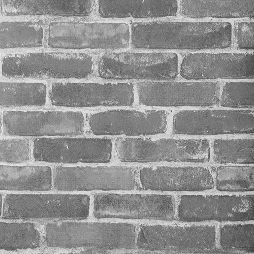 Camiraft Grau Steintapete Tapete steinoptik Ziegelstein 3D Effekt Vliestapete steinoptik für Schlafzimmer Wohnzimmer oder Küche Tapete Steinoptik 9,5m x 0,53m