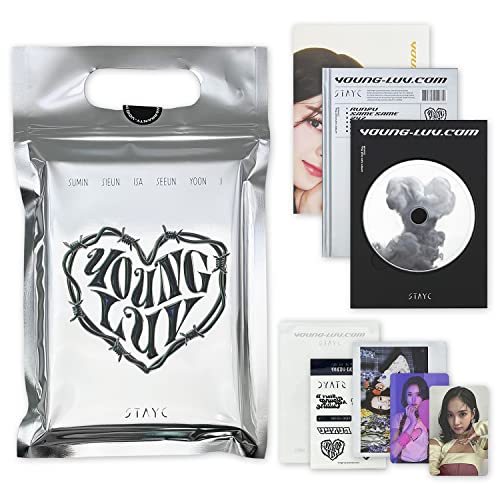 STAYC - 2st Mini Album [YOUNG-LUV.COM] (LUV Ver.) Photo Book+Holder+CD+CD Tray+Folding Poster+Wide Polaroid Photo+Photo Card+Stayc Official Fragrance Card+Lettering Tattoo Sticker+AR Photo Card