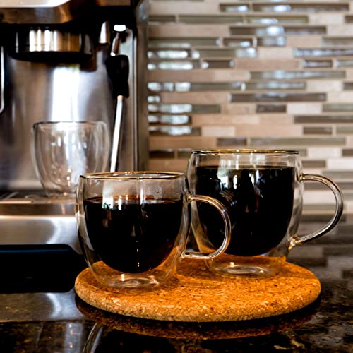 Youngever 2 Paquetes 165ML Tazas de Espresso, Vasos de Café Doble, Tazas de Café de Vidrio - Imagen 6