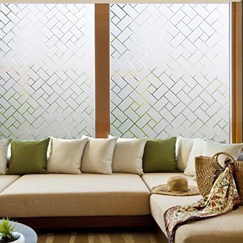 Image of WISDOM Window Glass Frosted Film Sticker for Home /Office Decorative Film 16x200 Rechtangle