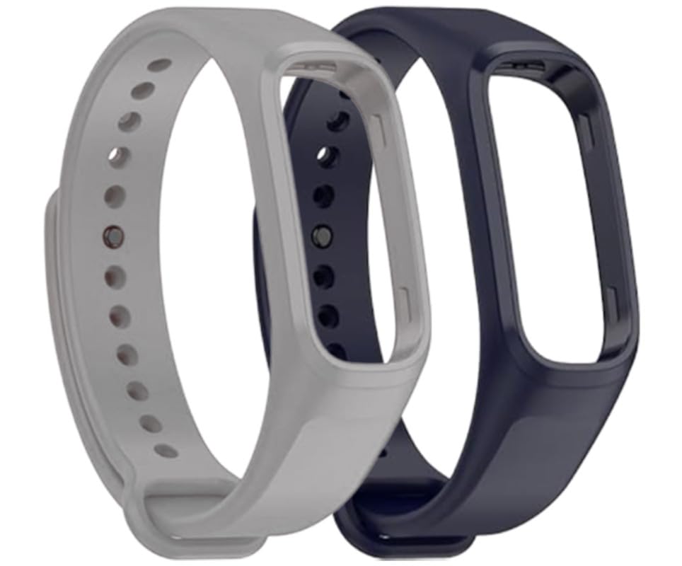 Estrenar Band Strap Compatible with OnePlus and Oppo Smart Band Strap - Original Soft Silicone Adjustable Replacement Wristband Belt - Watch Device Not Included - Pack of 2 (Grey,Navy Blue) (B0D6WKMQG9) Amazon Price History, Amazon Price Tracker