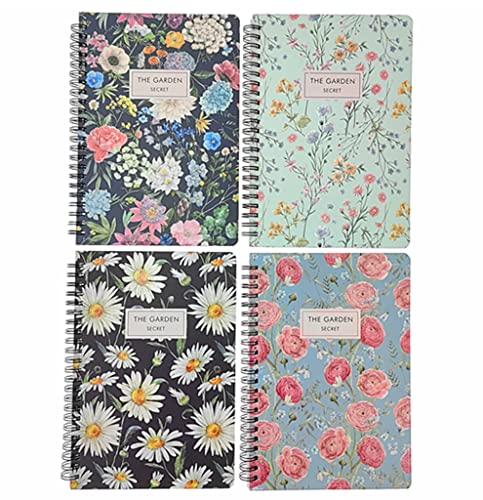 Alimitopia Spiral Notebook Journal,Wirebound Ruled Sketch Book Notepad Diary Memo Planner,A5 Size(8.3X5.7) & 80 Sheets (Garden Secret) #TOP1