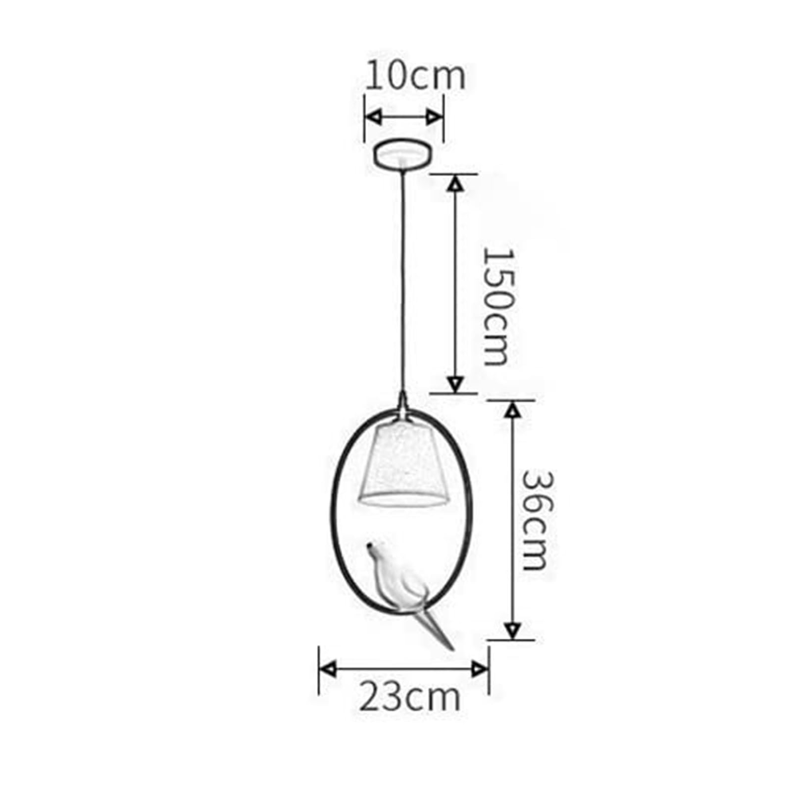 Lampada a Sospensione Moderna in Resina a Forma di Uccello, con Paralume in Tessuto, lampadario Ovale in Metallo, lampadario per Sala da Pranzo, Camera da Letto, lampade sospese (o