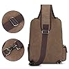 S-ZONE 14 Inch Laptop Shoulder Backpack Daypack Messenger Single Crossbody Chest Sling Bag Canvas Casual Satchel Outdoor for Men #5