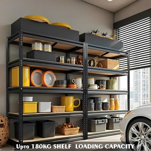 Image of HOMIFLY 4 Tier Extra Large Metal Shelf Rack /60x36x15 InchAdjustable Boltless Shelving Unit /Heavy Duty Display Rack Organizer for Garage /Kitchen /Warehouse /Tool-Free Assembly and Rust-Resistant