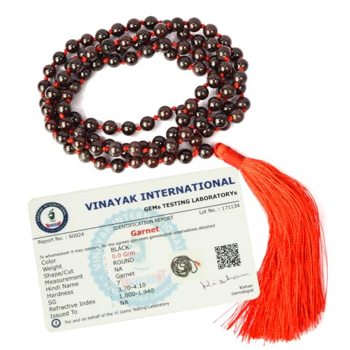 Image of Reiki Crystal Products Natural Reiki Feng-Shui Mala Necklace 6 mm Crystal Stone 108 Bead Jaap Mala for Men and Women