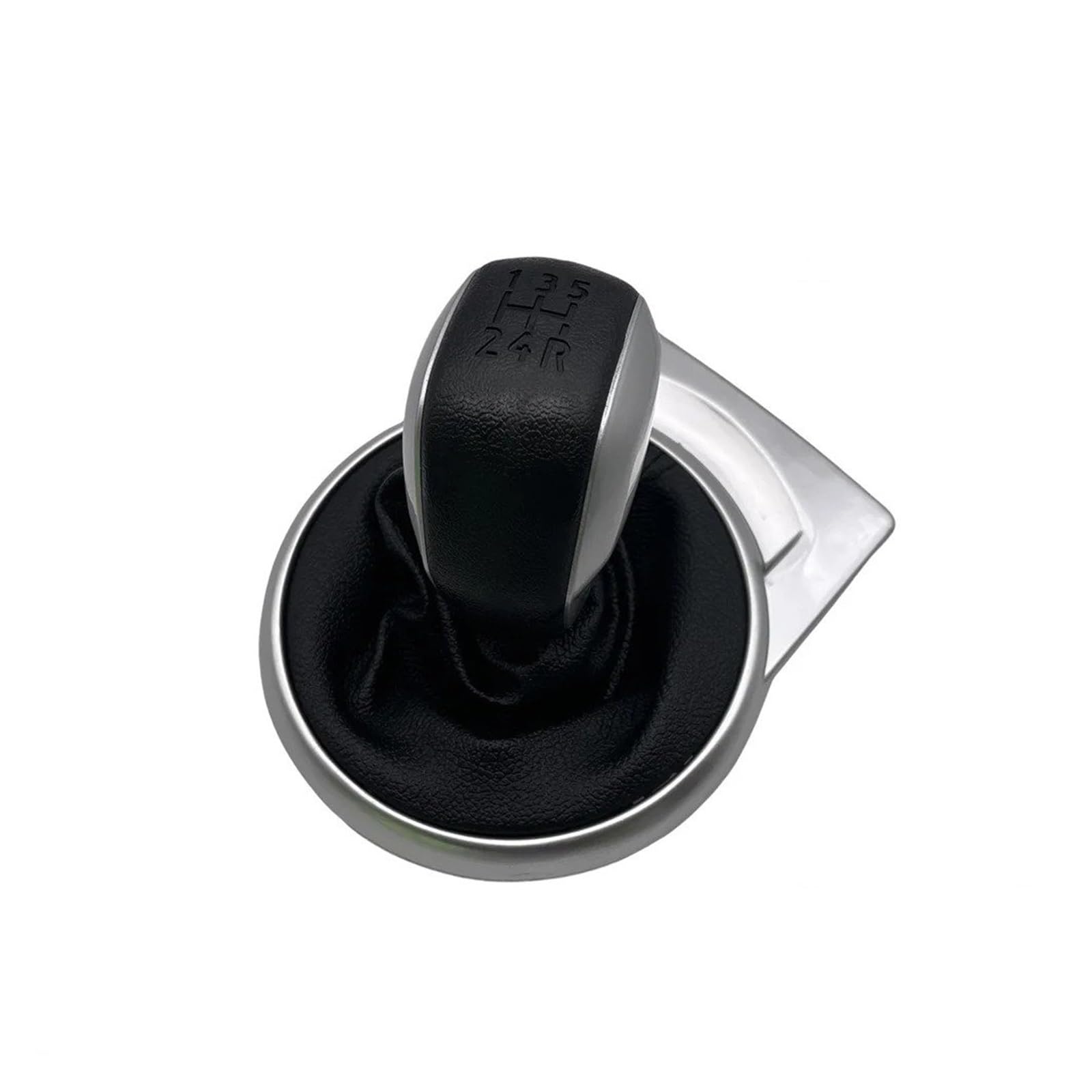 VAVGKDKPZB Shifter Lever Handle for Citroen for C4 MK1 2004-2008 5 Speed Gear Shift Knob Gaiter Boot Cover Case Car Styling Accessories(Black Silver)