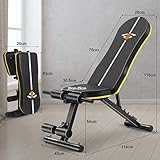 Klappbare Hantelbank, Multifunktion Trainingsbank Fitnessbank for Hause Gym, Verstellbare Schrägbank Flachbank für Ganzkörperübungen , bis 250kg belastbar, 6-Fach Rückenlehne verstellbar - 6