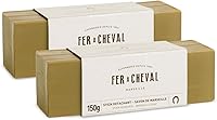 Vista 1 de Fer à Cheval Marseille Soap Stain Remover Stick 2 Pack - Natural, Hypoallergenic, Travel-Sized Laundry Solution, 150 g/5.29 oz (Stick)