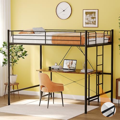 VINGLI Loft Bed Full Size with Flat Rungs for Adults, Kids and Young Teens, No Box Spring...
