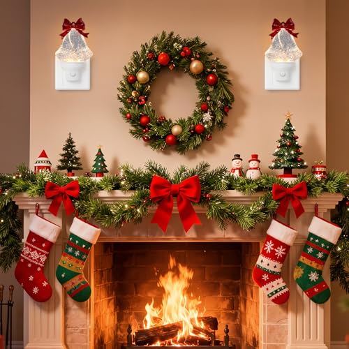 2 Pack Christmas Bell Night Light Plug into Wall Glitter  - image 6