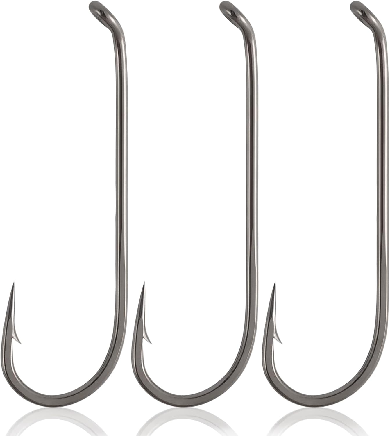 Dr.Fish 100 Pack Dry Fly Hooks Black Nickel High Carbon Steel Fly Tying Material Accessories Trout Salmon Fishing Hooks Freshwater Saltwater Fishing Barbed-Gold