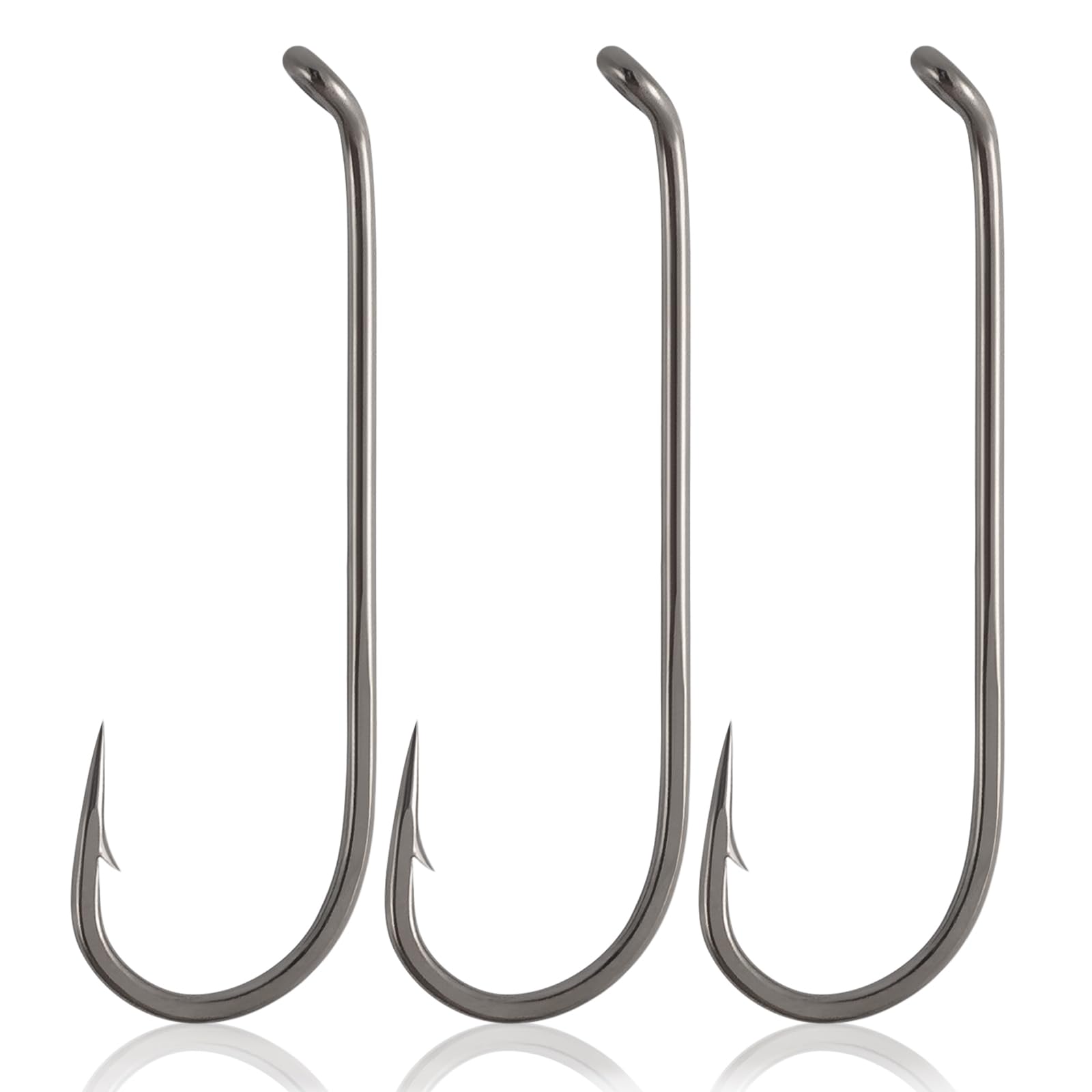 Dr.Fish 100 Pack Dry Fly Hooks Black Nickel High Carbon Steel Fly Tying Material Accessories Trout Salmon Fishing Hooks Freshwater Saltwater Fishing Barbed-Gold