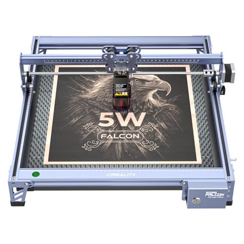 Creality Falcon 5W Laser Engraver, with Honeycomb Laser Bed 500x500mm, 10000mm/min, 72000mW High-Precision Laser Cutter for Wood, Acrylic, Pre-Installation and Out-of-The-Box