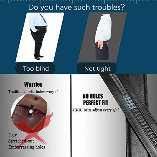 Micro-Adjust Slide Ratchet Genuine Leather Belt Men Dress Pants Shirt Executive Gift3