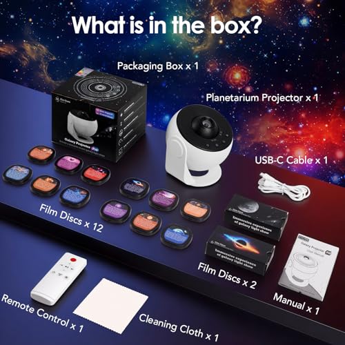 Sternenhimmel Projektor Kinder【Pro Ma】, 13 CDs 15 Weiße Krawser und Bluetrooms, Fernbedienung, Dekoration im Zimmer Von Erwachsenen und Kindern
