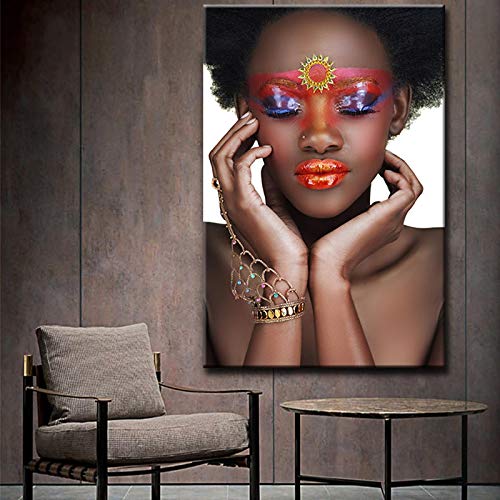 Art africain noir et blanc tableau femme sexy 30x50 cm pour salon