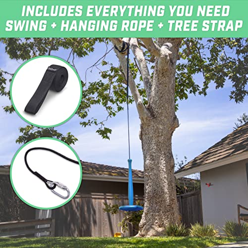 Image of GoSports Modern Tree Swing with Rope and Carabiner - Red or Blue - Free Flight All-Weather Outdoor Kids Swing