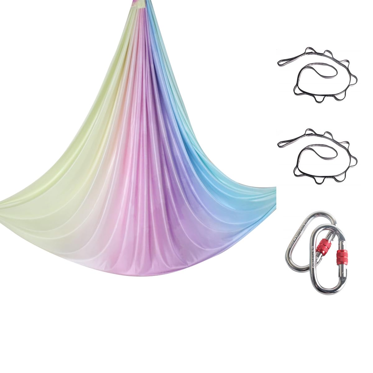 aerial yogatuch 5m with Extension Straps, and Carabiners Nur für Erwachsene(5M)