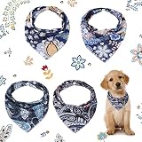 Dog Bandana 4 Pack Dog Triangle Scarf with Adjustable Snaps for Small or Medium Dogs