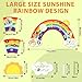 5FT Large Sunshine Rainbow Wooden Activity Wall Panel Christmas Gift Educational Montessori Toy for Toddler Kids Interactive Sensory Activity Busy Board Daycare Learning Center Toddler Room Decor