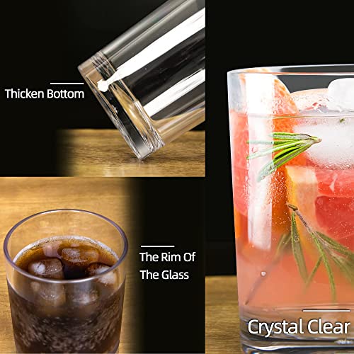Higiinc 12Oz Plastic Drinking Glasses Set Of 6, Dishwasher Safe Reusable Plastic Water Tumblers, Durable Whiskey Drinkware Cups Set, Shatter-Proof, Drinking Cups Suitable For Party, Kitchen #TOP3