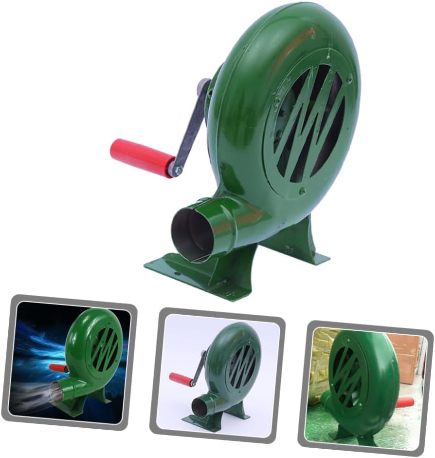 Hand-crank Fire Blower Air Blower for Bbq Grill Outdoor Camping Fire Pit Stove Assist with 200w Power Portable Manual Barbecue Fan