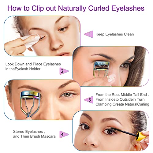 Eyelash Curlers By Luxuring, Makeup Tool Solid Eye Lash Curler Easy To Hold Unique Handle, With 4 Extra Silicone Replacement Pads,Stainless Steel(Prism) #TOP4