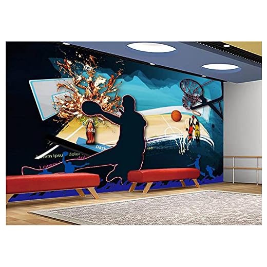 Väggbeklädnad 3D HD-bild anpassad tapet fototapet tema väggdekor TV bakgrund vägg vardagsrum sovrum tapet basket spel fitness 150 cm x 105 cm (59,1 x 41,3 tum)