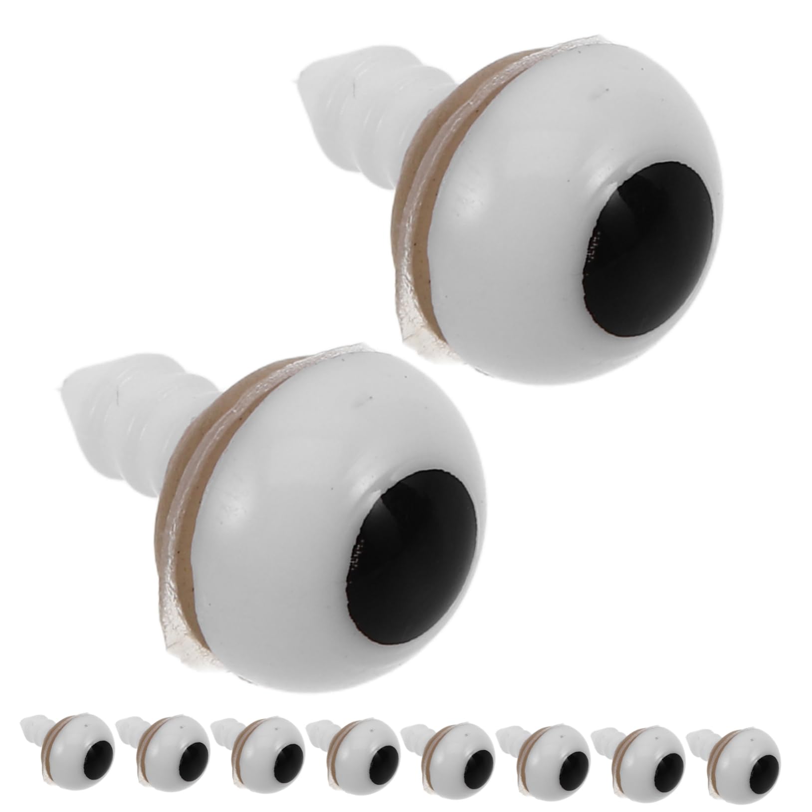 ULDIGI Stuffed Animal Eyes 50pcs Large Plastic Eyes Threaded Foot for Crochet Projects Doll Making Supply