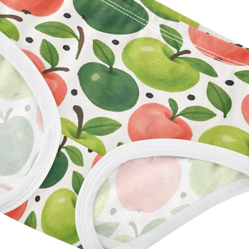 Joisal Watercolor Green Pink Apples Girls Underwear Toddler 2t Cotton Panties Little Girl Flower Kids Undies Briefs4