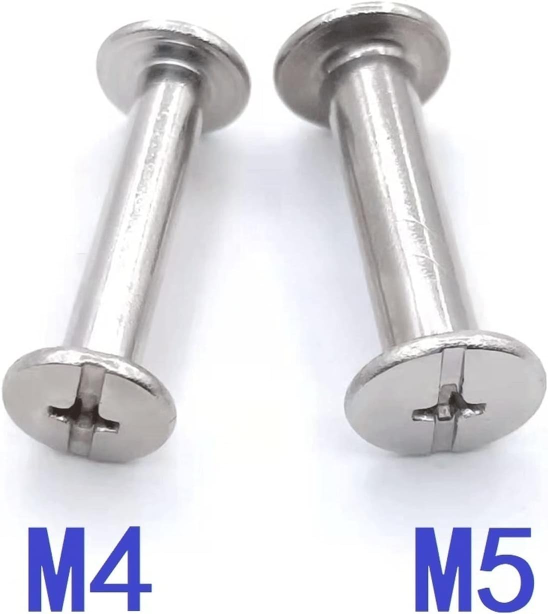 Cqinlu-Hex Bolts M4 M5*4/5/6/8/10-100mm Plated Screws, 304 Stainless Steel Snap Rivet Books Butt Screw, Photo Album Binding Screw, excellent corrosion resistance ( Color : 304 , Size : 50MM 10PCS_M4 )