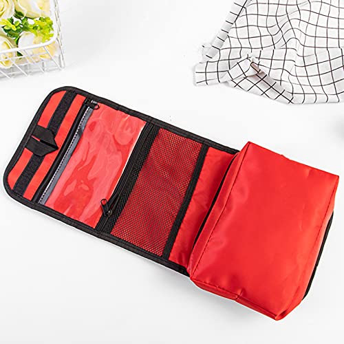 Image of First Aid Kit Reflective Cross Empty Travel Rescue Pouch Medicine Bag Emergency kit Suitable for Car Home Office Kitchen Sport Outdoors (Dark red)