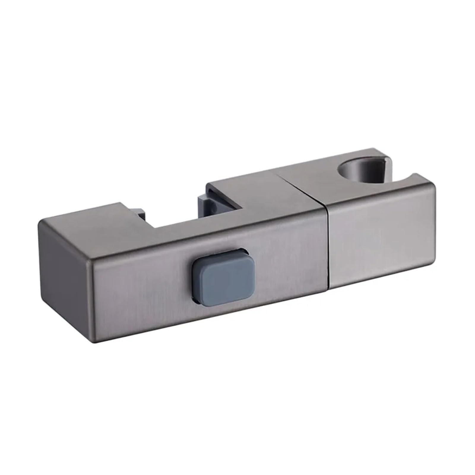 Hand Shower Holder Rectangular Pipe Shower Head Holder Adjustable Rotatable Sprayer Fixed Base Replacement Bathroom Slide Bar Shelf(Grey)