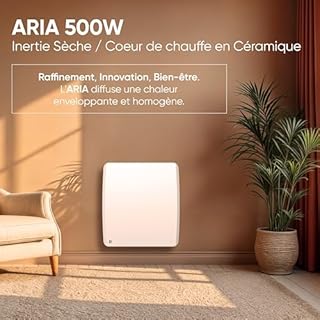 BESTHERM - Radiateur électrique fixe à inertie sèche céramique 500W ARIA horizontal blanc