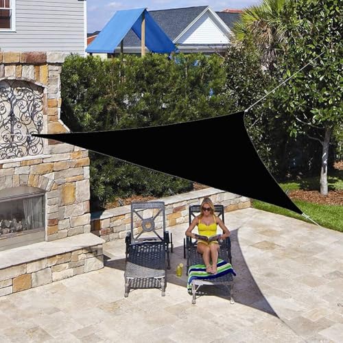 Triangle Sun Shade Sails, UV Block Canopy Awning Triangle Cover for Outdoor Patio Pool Lawn Garden Backyard(Black 6'5x6'5x6'5) by HIDLY - Image 5