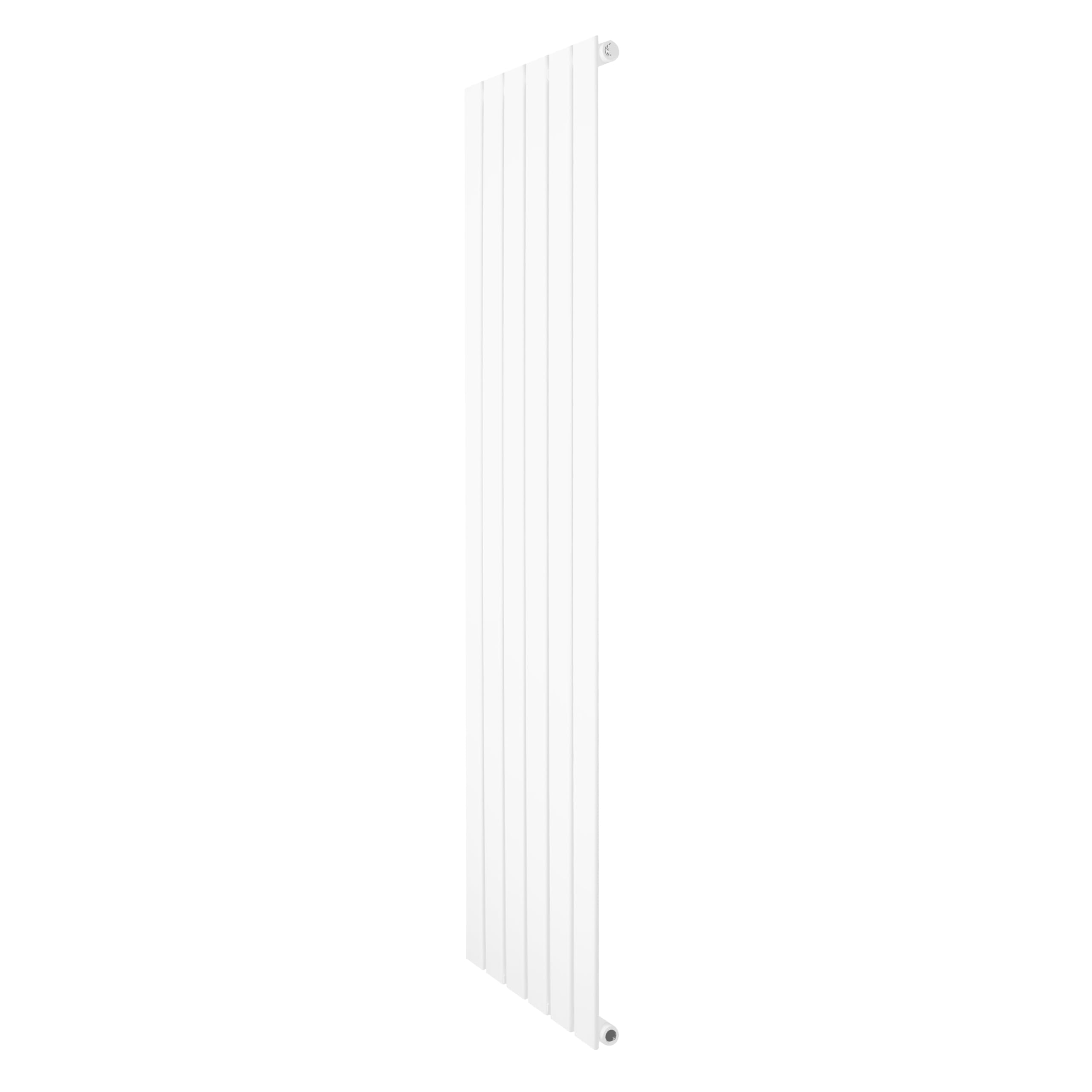 Flat Single Column Radiator 1600mm x 420mm Modern Designer Single Panel Central Heating Heater Gloss White Carbon Steel Vertical Kitchen Living Room FREE Cleaning Brush Fixing Kit & Brackets