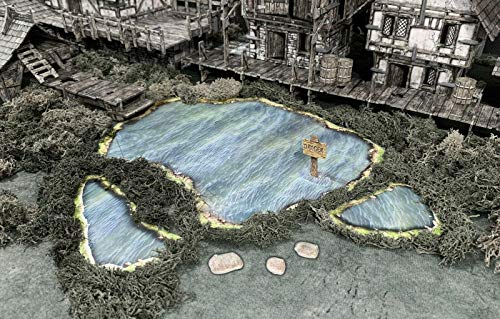 Battle Systems Fantasy Terrain Lakes & Bogs - 28-35mm DND D&D RPG Wargames Historical/Fantasy Card Scenery