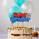 Gleevio Spinne Tortendeko Geburtstag Kinder,Spinnennetz Cake Topper Geburtstag,Glitzer Happy Birthday Tortendeko Schwarz Rot Blau,Spinne Happy Birthday Kuchen Deko Kindergeburtstag Junge und Mädchen