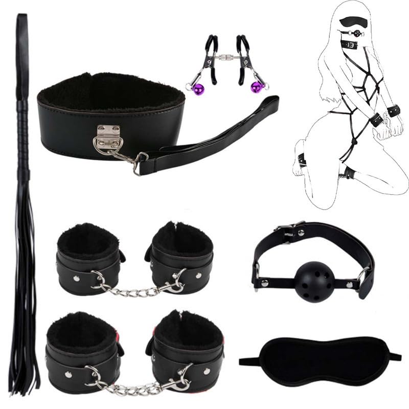 Conjunto De 7 Piezas De Cuero Liso Accesorios para Equipos Deportivos De Interior, FáCil De Ajustar Y Usar, Equipo De Entrenamiento De Resistencia, Regalos De Pareja